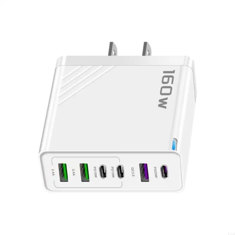 K3NB Portabel 160W Wall Base Multi Port Power Adapter Tablet Block Pengisian