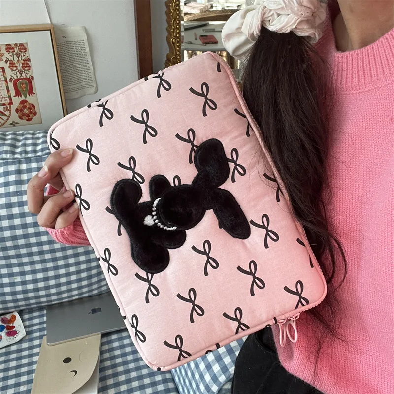 

Ins Korea Cute Rabbit Laptop Sleeve 11 13.3 14 15 15.6 Inch Fro Macbook Air13.6 Pro13 16 Ipad Pro11 Samsung Laptop Carrying Bag