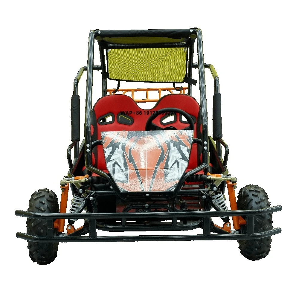 

Профессиональный электрический картинг для бездорожья с аккумулятором 48В 20Ач, двигателем 500Вт, 2-местный, регулируемый, с полной подвеской, оранжевый