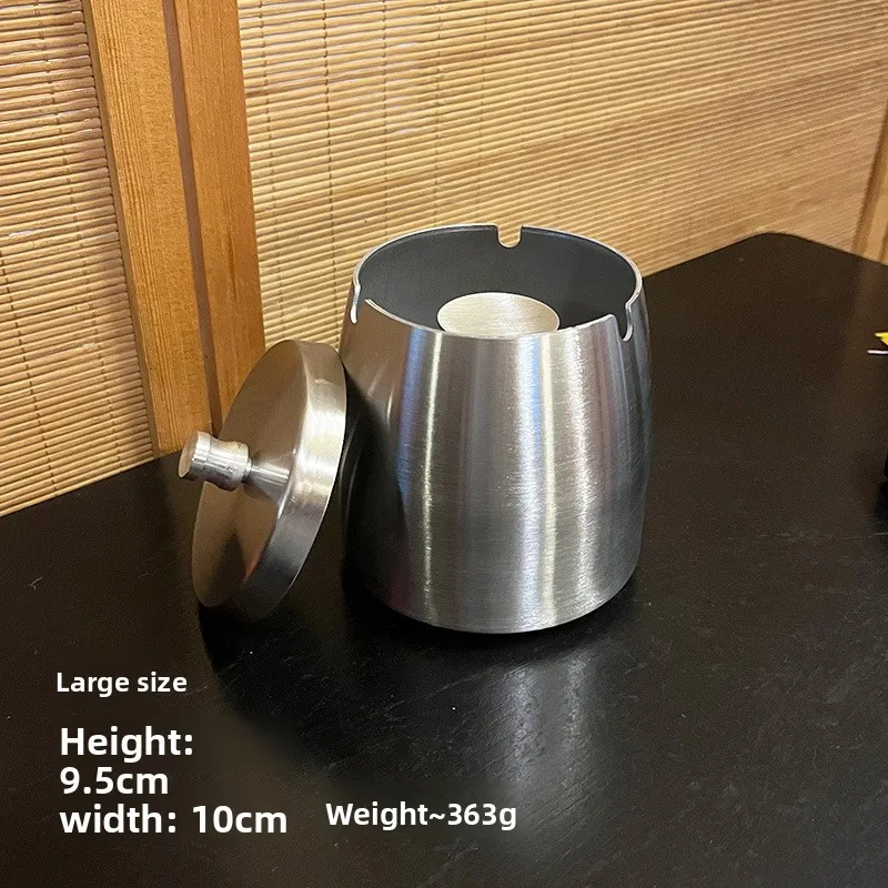 

1PCS Stainless Steel Ashtray with Lid for Cigarettes Windproof Outdoor Cigar Ashtray Desktop Smoking Ash Holder Accessories