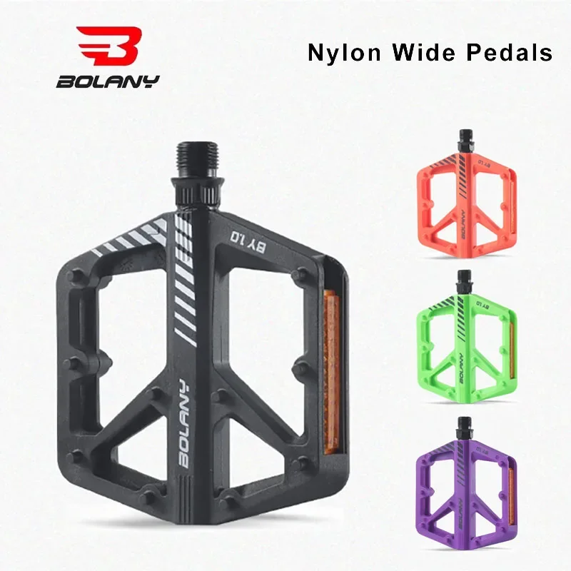 BOLANY Nylon Bicycle Pedal Dustprood Waterproof Seal Double Bearing Pedal Anti-slip Mountain Bike Pedals Cycling Accessories