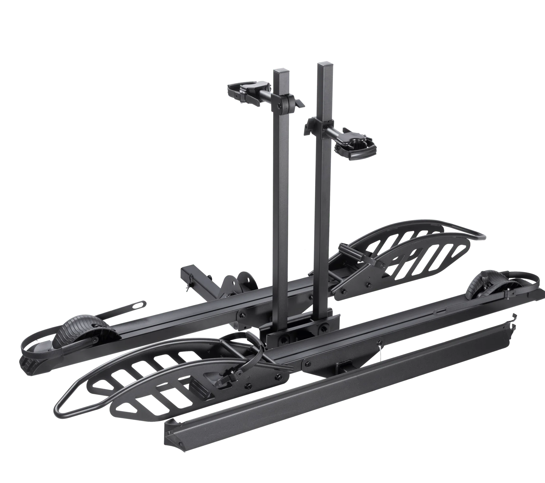 Alloy & Steel Hitch Mount Foldable Platform 2 EBike Rack For 4 Fat Tire Bikes For Bicycle Application