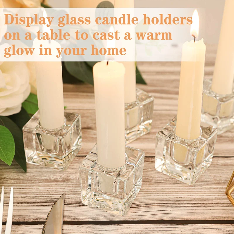 A set of 12 glass candle holders for weddings, Easter, Christmas, Thanksgiving, Valentine's Day