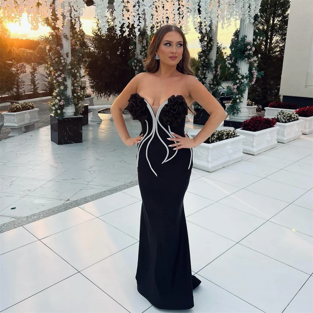 

Evening Dress Formal Dearin Sweetheart Column Floor Length Skirts Vertically Bespoke Occasion Dresses Saudi Arabia Prom Gown