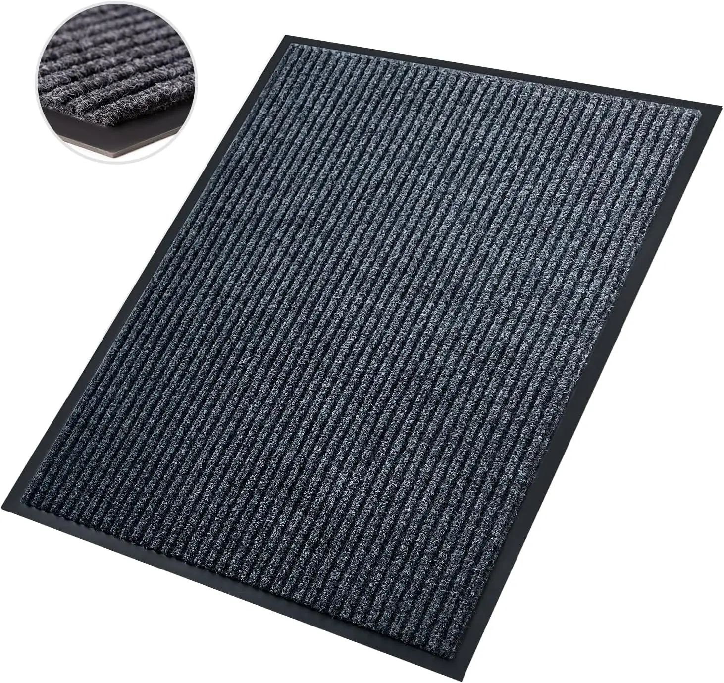 

Heavy-Duty 3'x4' Indoor/Outdoor Welcome Mat, Waterproof & Non-Slip for All Seasons, Black