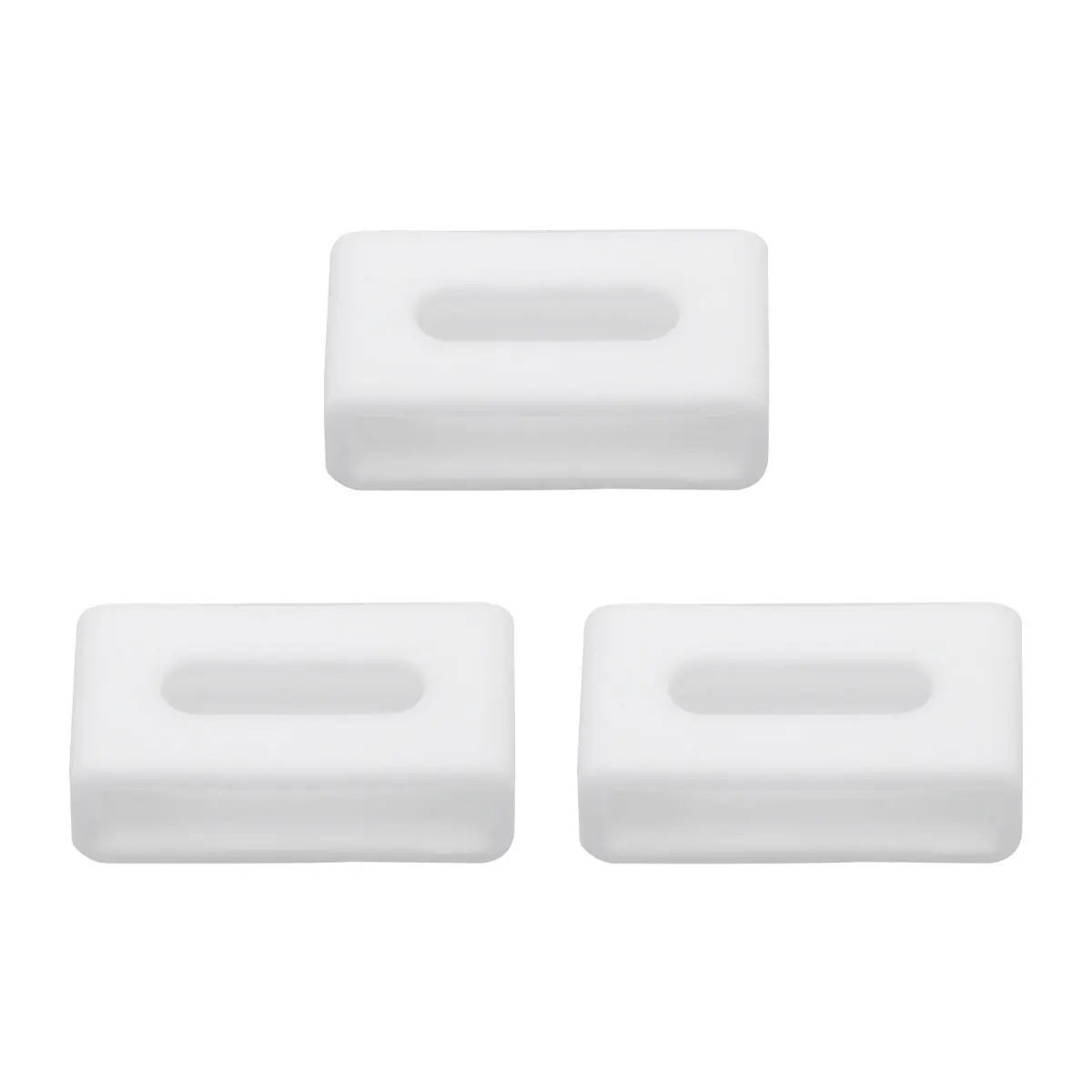 3 قطعة حزام ساعة سيليكون الحلقات 24 مللي متر ارتداء مقاومة استبدال العصابات حلقات قفل مرنة لساعة معصمه الأبيض