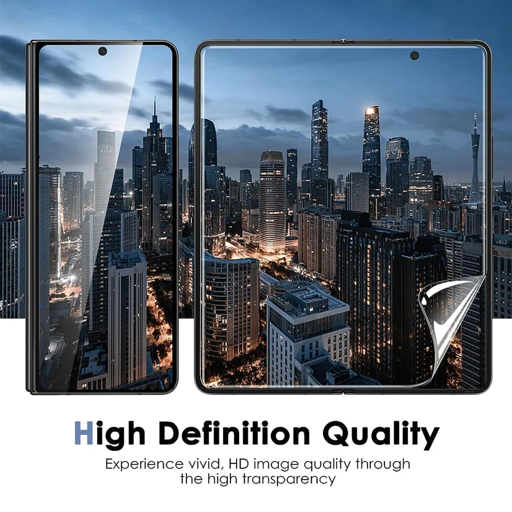 Película de hidrogel 4 en 1 para Samsung Galaxy Z Fold 6 ZFold6 5 4 3 Fold6, Protector de pantalla frontal y trasera, película protectora de lente interior