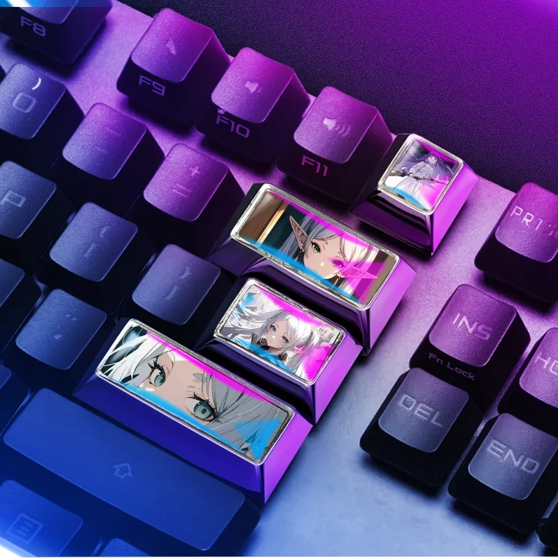 Frieren: Beyond Journey's End Keycap Custom Kirsite Cherry Profile Cross Shaft Keycaps Single R4/TAB/Enter/BACKSPACE