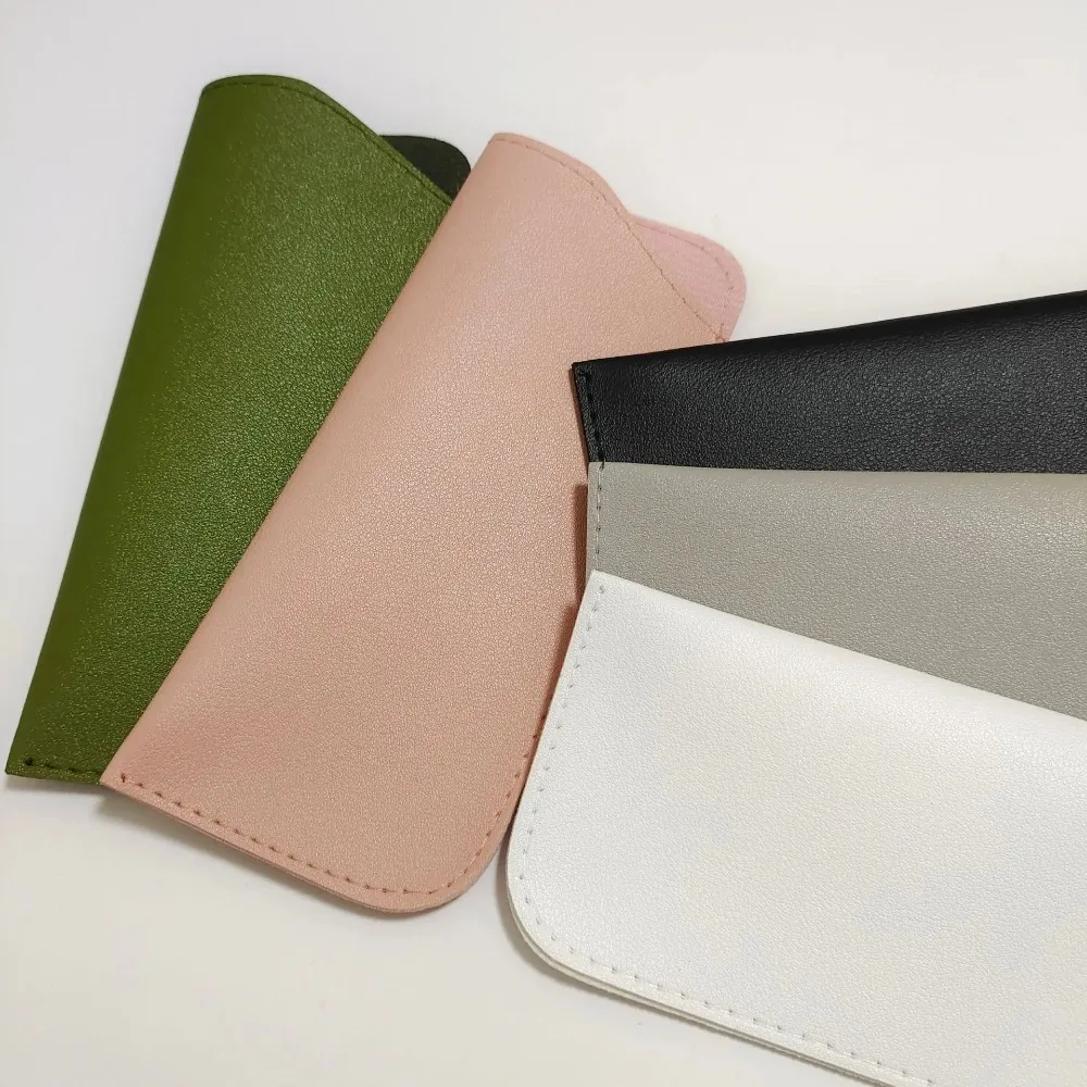 Portable Soft Glasses Bag Simple Eyewear Accessories Sun Glasses Pouch PU Leather Eyeglasses Case Holder