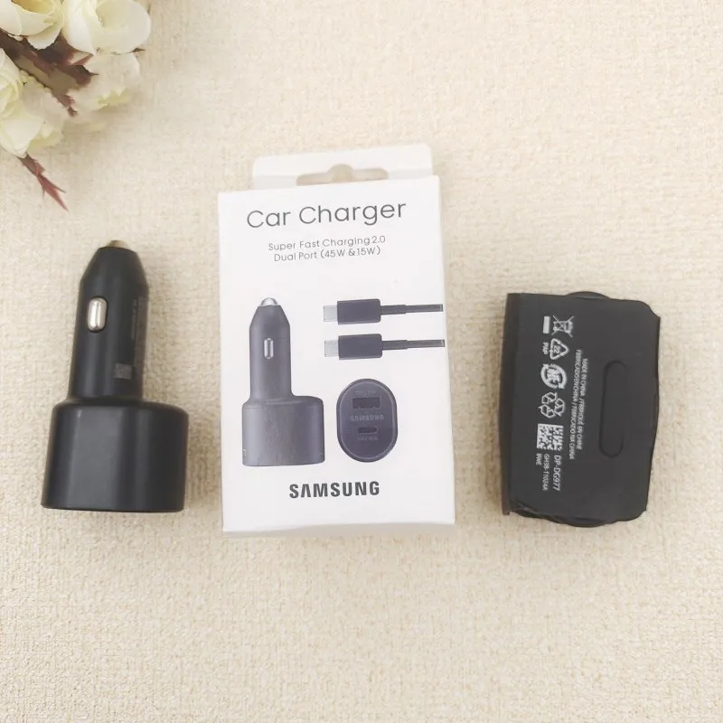 60W Samsung USB Type C Car Charger PD Super Charging Galaxy S25 S24 S23 S22 Ultra A55 A54 A35 45W/15