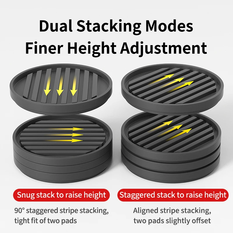 وسادات أثاث مستديرة سوداء اللون مضادة للانزلاق: مقاومة للاهتراء، مقاومة للخدش، زيادة/قطع/قابلة للتكديس - للأرائك والطاولات والكراسي #3