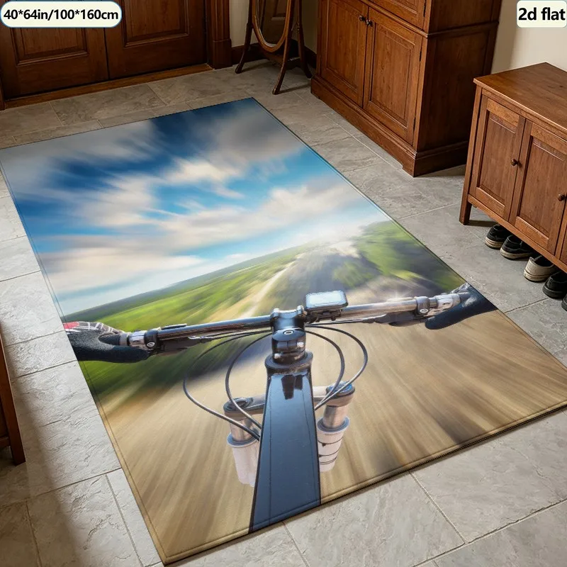 1 Piece of Dynamic Outdoor Landscape Print Carpet, Stylish Decorative Floor Carpet, Suitable for Home Interior Decoration