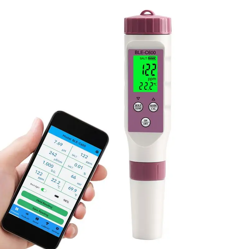 Drinking Water Test Kit Digital 7 In 1 PH EC TDS ORP SG Salt Temp Meter 0.05ph High Accuracy Water Tester Pen For Well Water