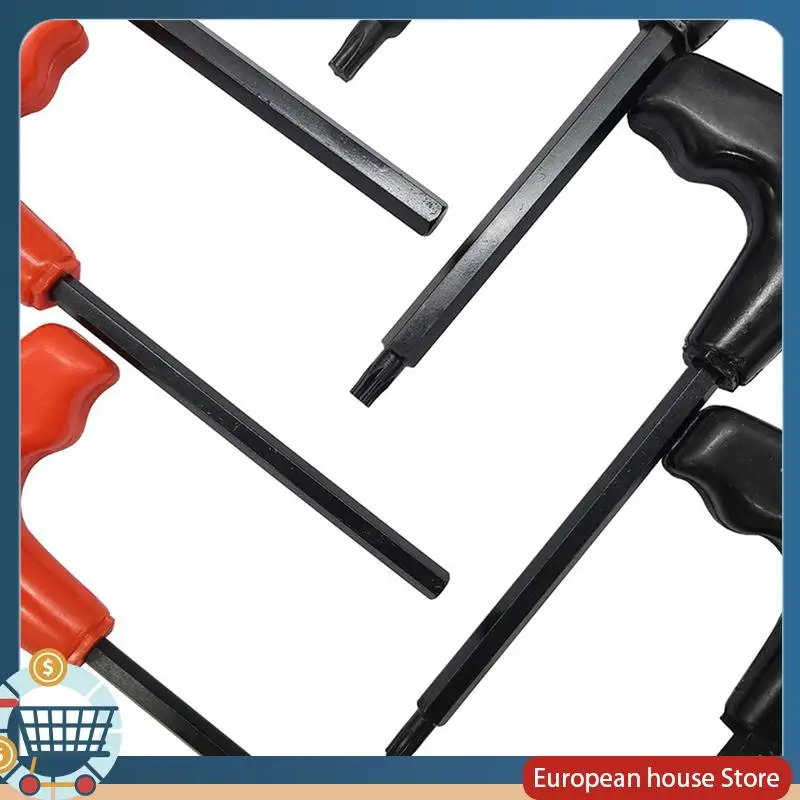 

ABFA 10 Piece Hexagonal Wrench Set With Flat Head T-Shaped Red Handle H2-H10 Wrench Blackened Iron Frame