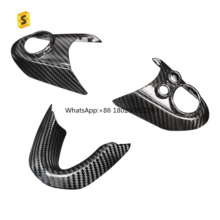 Real Carbon Fiber Steering Wheel Button Cover Car Interior Accsori For MINI F54 F55 F56 F57 F60