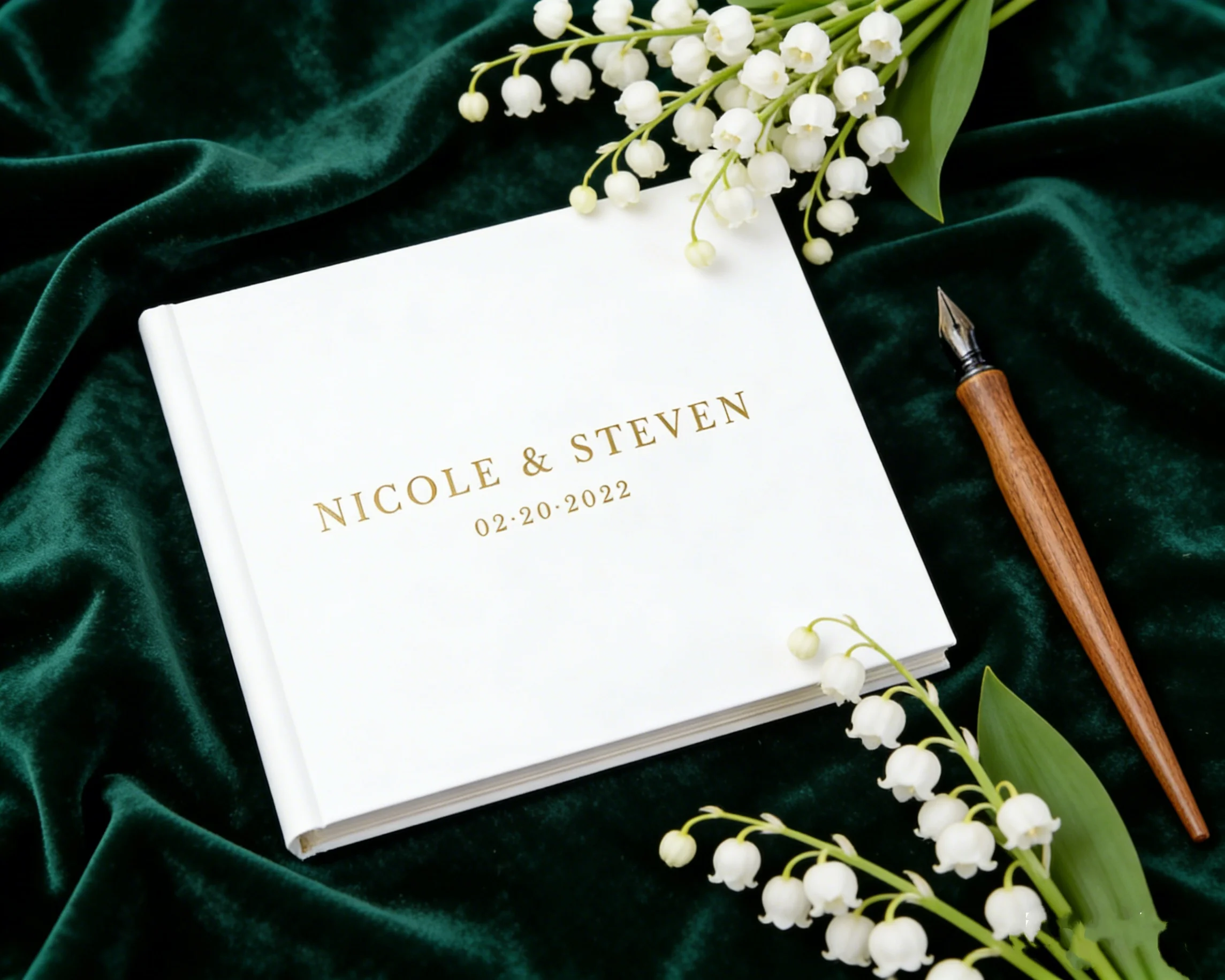 

Linen Texture Hardcover Wedding Guest Book Classic Guest Signature Book for Wedding Ceremony