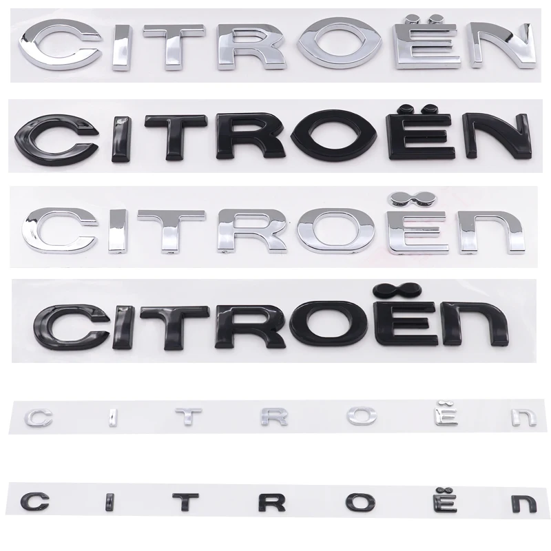 1 Uds. 3D Citroen ABS letra trasera del coche logo parachoques trasero puerta trasera pegatina del maletero emblema trasero del coche pegatina accesorios de estilo