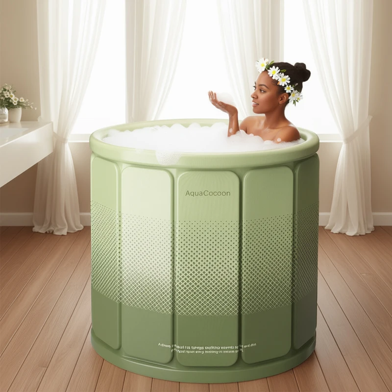 Práctica bañera plegable, bañera gruesa respetuosa con el medio ambiente, bañera portátil para niños y adultos, bañera portátil