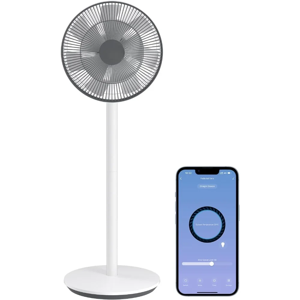 

10 Smart Pedestal Fan, 27db Pedestal Fans for Indoors, 100 Speeds, 140° Oscillating Fans, 46ft Vented Portable Stand Fan