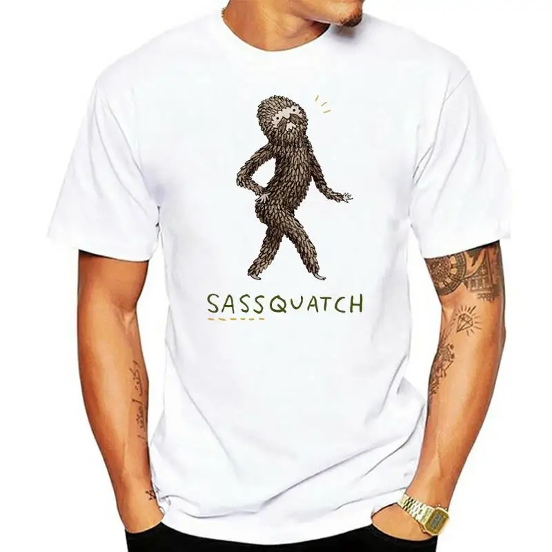 100% Cotton Funny Sassquatch Tshirt Myth Snowman Shirt Bigfoot Sasquatch Summer Top Tees