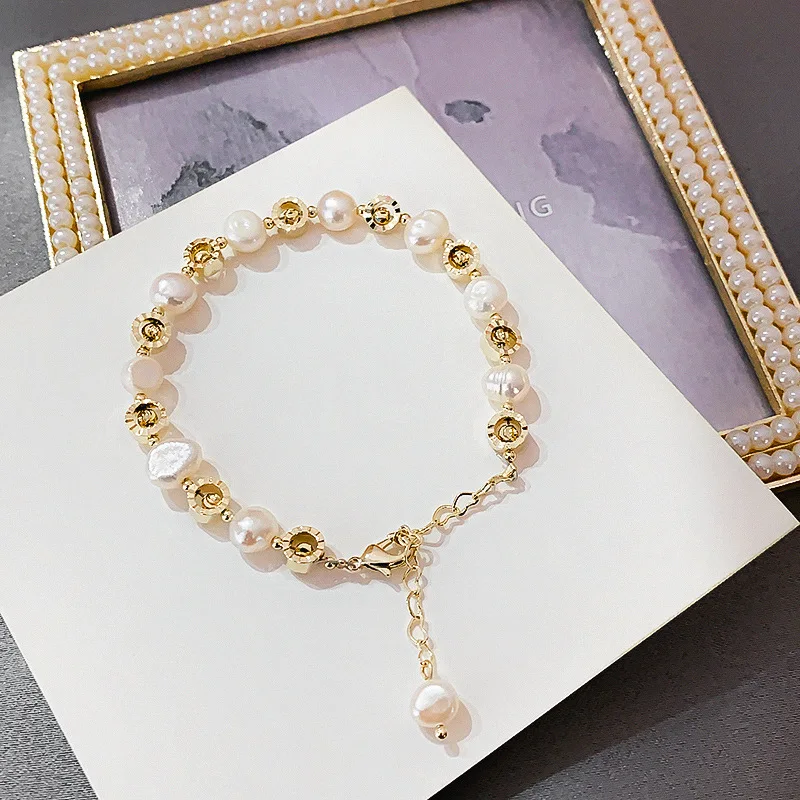 

New Arrival Fashion Natural Freshwater Pearl 14K Gold Filled Female Charm Bracelet Jewelry For Women Christmas Gifts