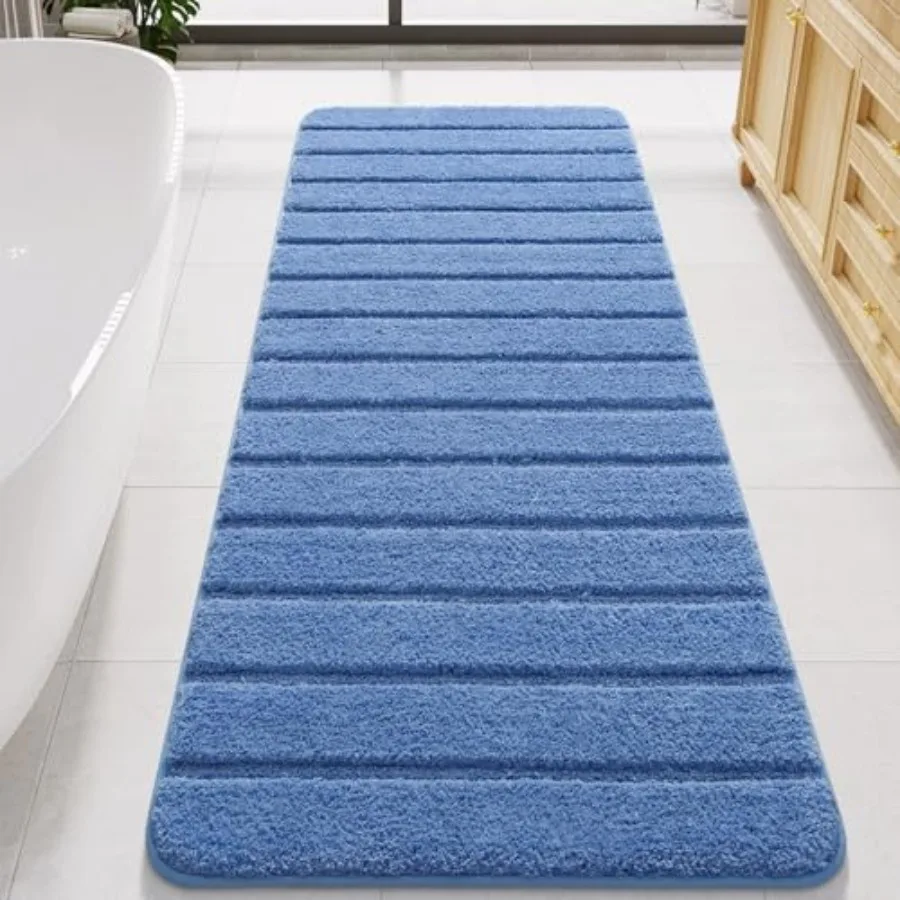 

Long Bathroom Rugs Runner Large Bath Rug Non Slip Washable Absorbent Microfiber Bath Mat Luxury Soft Cozy Bathroom Runner Rug f