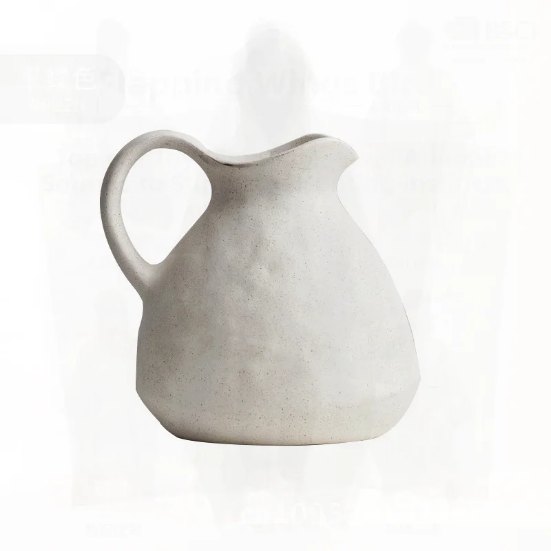 Modern Minimalist Unglazed Vintage Ceramic Vase Cross-Border Ins-Style Home Flower Pot Ornament Popular Item