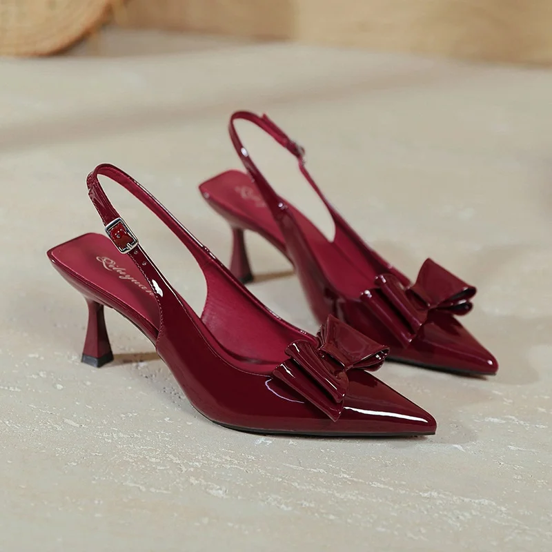 Elegant Dress Shoe Closed Toe Fashion Sexy Heel Sandals Butterfly Knot Women Sandals Lady Sandals Sexy Evening Shoes S019