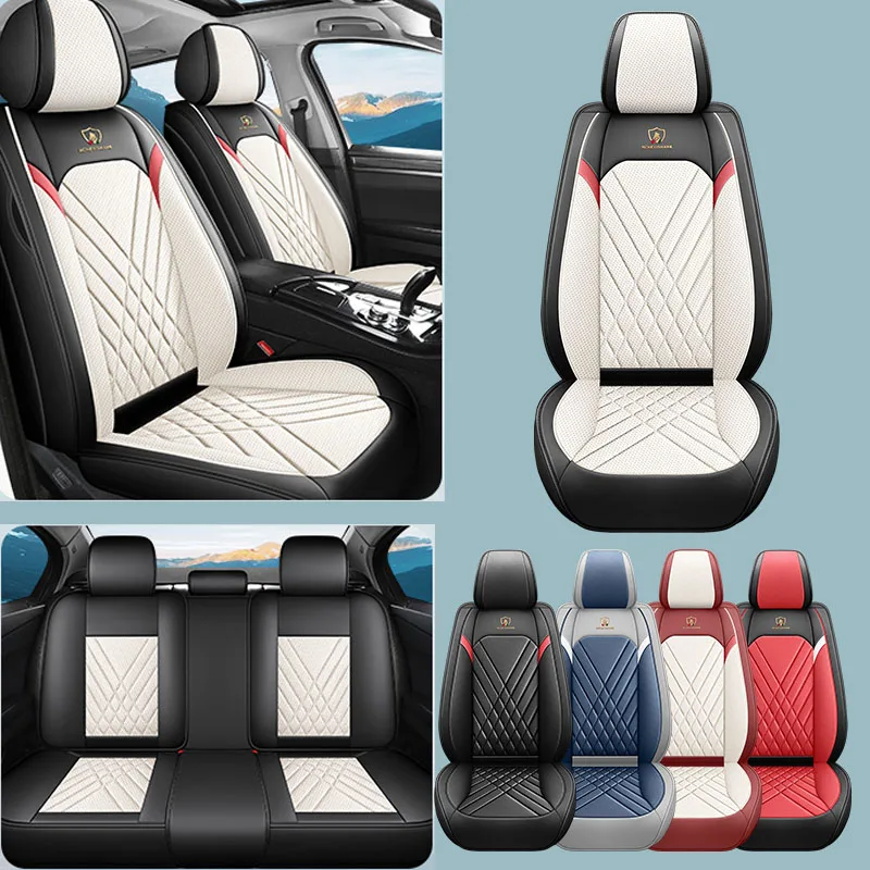 

Full Set (5-Seater) Business Style Car Seat Covers Premium Waterproof PU Leather Universal Fit for Most Cars, Trucks, and SUVs