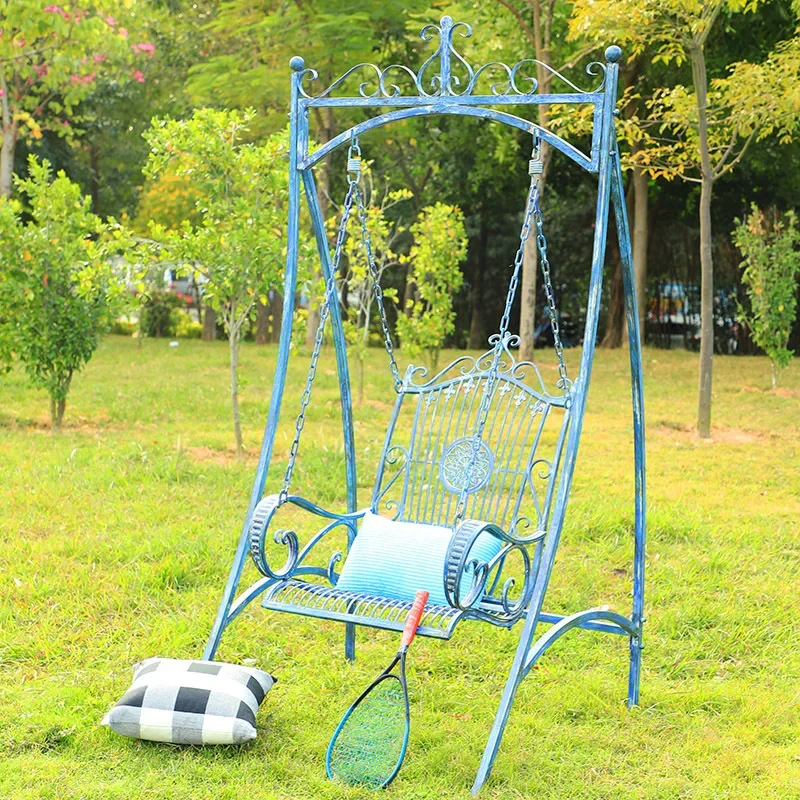 Foreign order American old wrought iron rust-proof outdoor courtyard single swing garden decoration studio shooting B