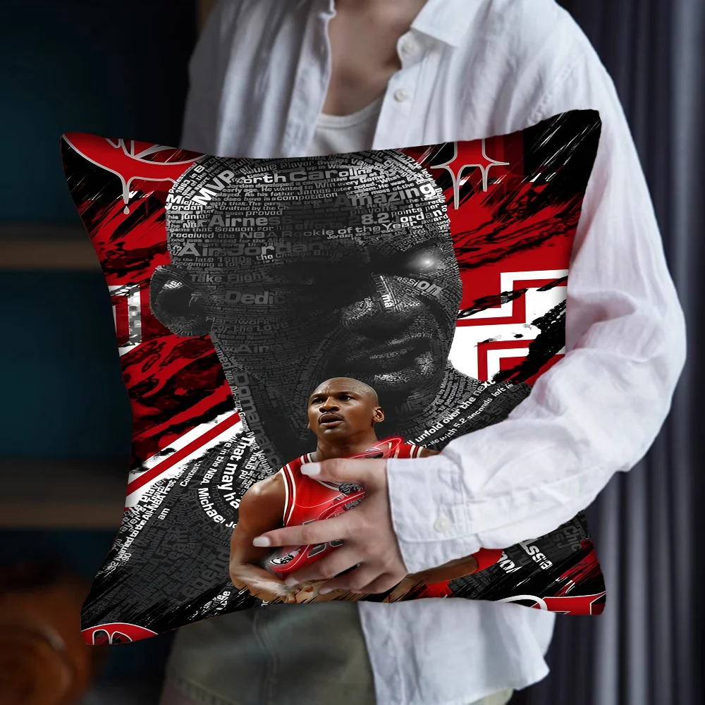 M-Michael J-Jordan Personalized Pillow Cover Kids Bedroom Wild Party Decor Pillowcase Kid Birthday Shower Gift view 3