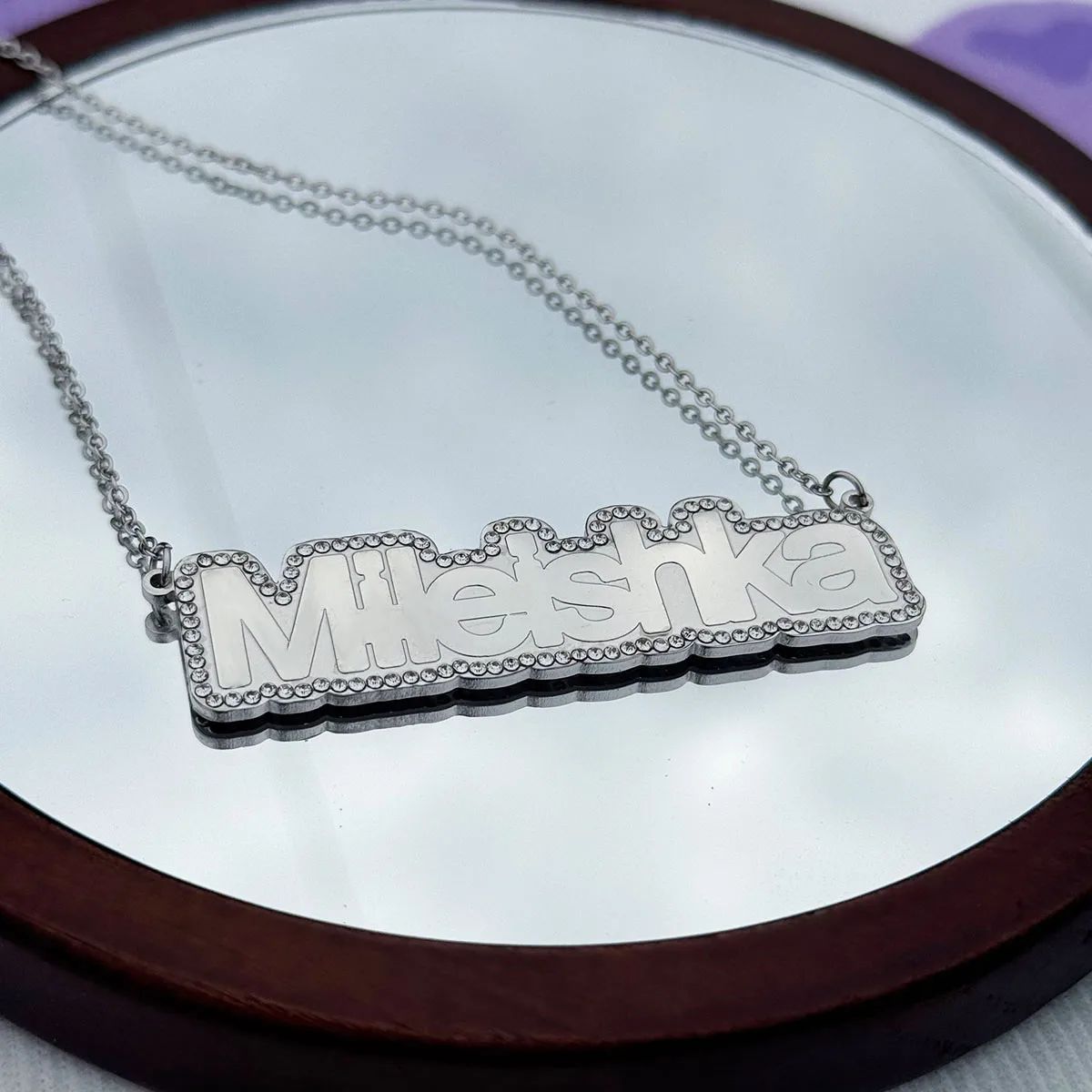 

Stainless Steel Diamond Necklace Customized Name Necklaces For Women and Men Personalized Letter Exquisite Festival Jewelry Gift