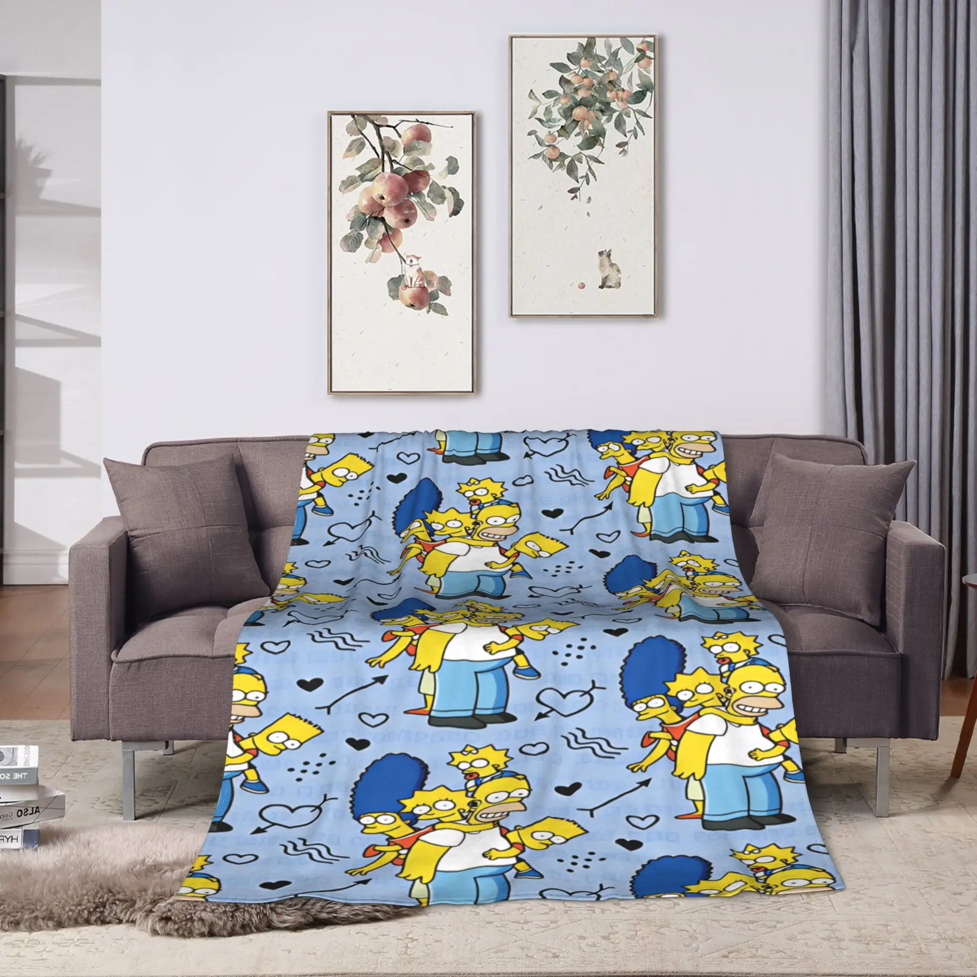 The S-simpsons  Super Soft Blankets  Travel Plush Bedding Throws Print Couch Chair Flannel Bedspread Sofa Bed Cover