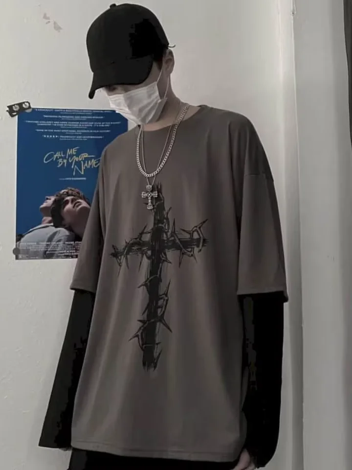 Camisetas Hombre Otoño Ropa Anime Casual Manga Larga Holgada Camiseta Harajuku Streetwear Academia Hip Hop Top 3