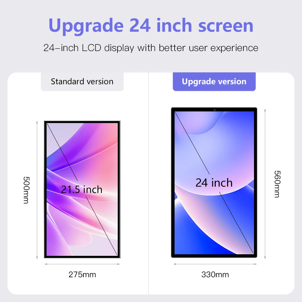Smart TV 24 Inci Di Atas Roda Android 8-Core CPU Remote Control Layar Sentuh moni tor dengan Baterai 13MP Cam Era TV Portabel