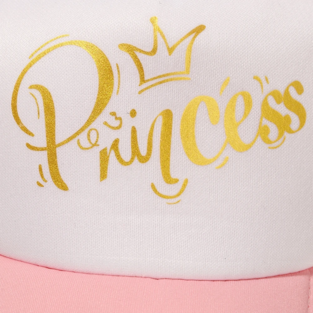 Summer Kids Golden Print Letter Princess Baseball Cap Children Sun Hat for Girls