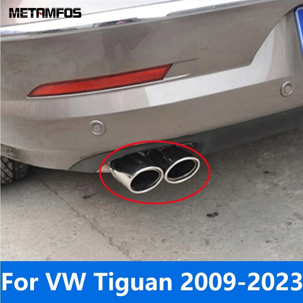 

For Volkswagen VW Tiguan 2009-2020 2021 2022 2023 Stainless Steel Tail Exhaust Pipe Muffler Silencer Accessories Car Styling