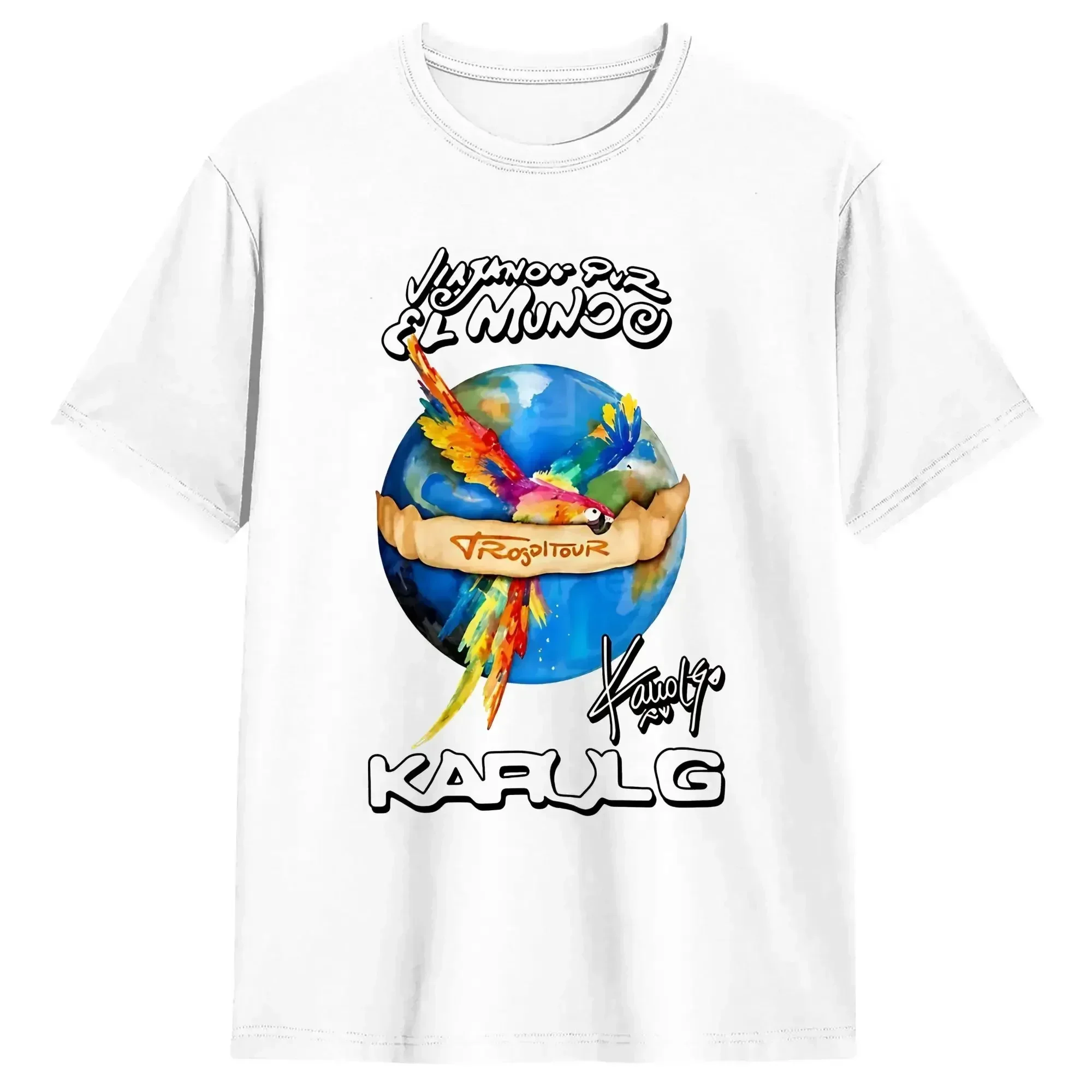Singer K-Karol-G KG Men T Shirt  Vintage Tee Shirt Short Sleeve Crewneck T-Shirt Pure Cotton Printing Tops