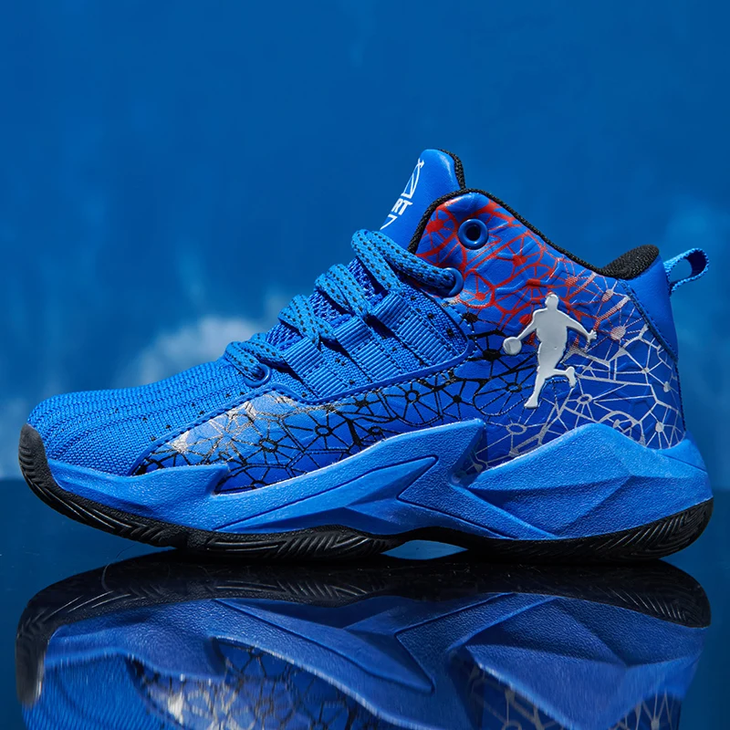 

Children’s Cushioned Basketball Shoes Anti-slip Ankle Support Sneakers High-Top Breathable Athletic Shoes Basketball Combat Boot