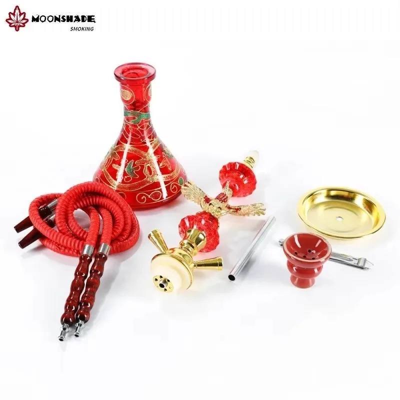 MOONSHADE Arab Hookah Set Chicha Eagle Model Creative Hawk Glass Shisha Base Narguile Smoking Grass Pipe Kit Shisha Accessories