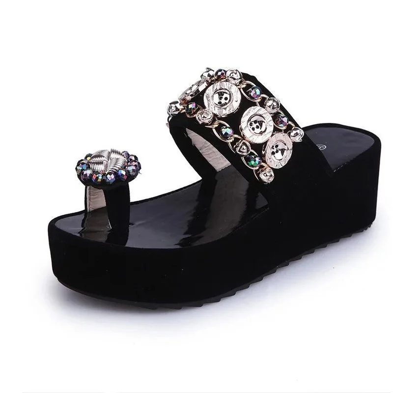 2021 Shiny Diamond Women\'s Shoes High Heeled Platform Sandal Toe Slips for Women