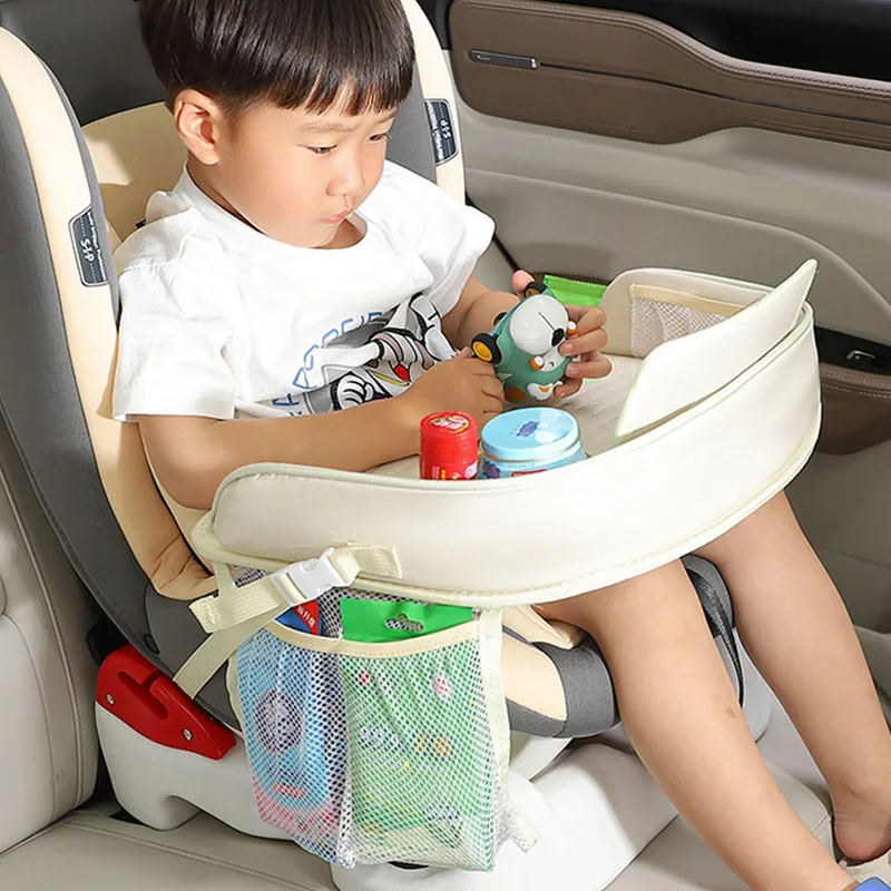 Organizador de armazenamento do assento de carro impermeável para crianças, mesa multifuncional, bandeja de viagem do bebê, urso, coelho, segurança infantil