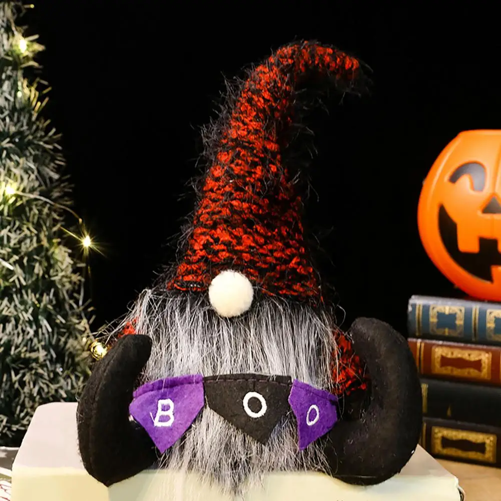 Home Festive Accents Halloween Gnome Decorations Halloween Plush Gnome Decoration Spooky Swedish Tomte Elf Figurine for Home