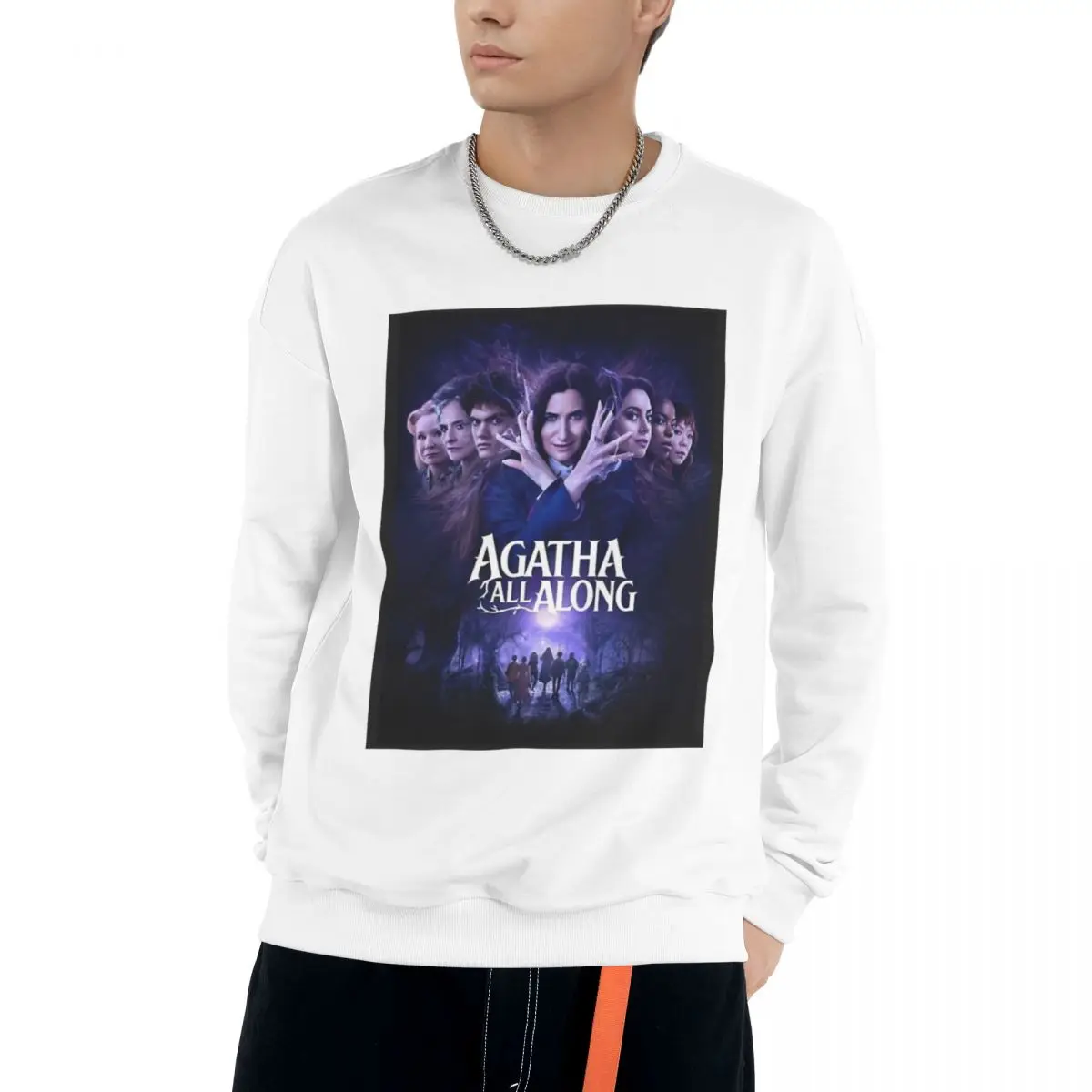 

Agatha All Along 2024 Spring and Autumn Cotton New Youth Campus Sweatshirt Round Neck Pullover Sweatshirt