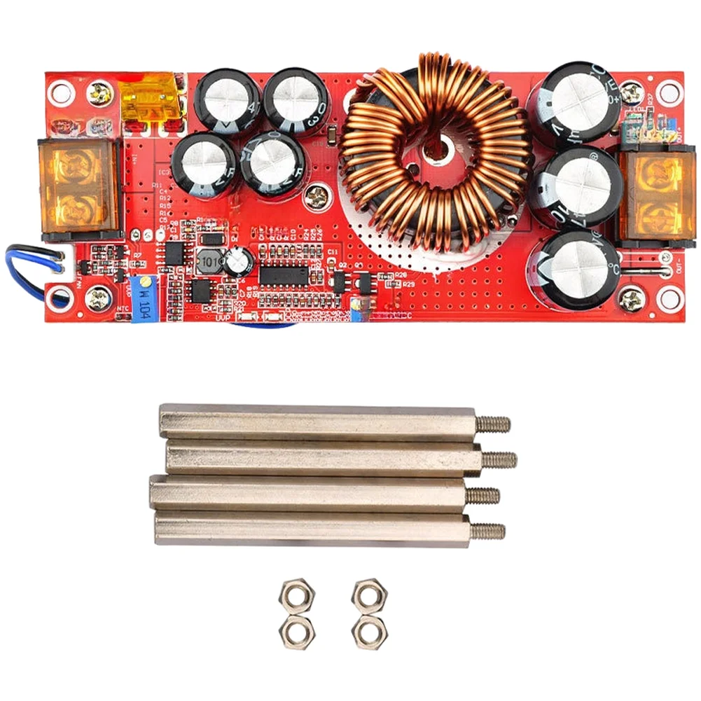 1500W 30A DC DC Boost Module with Terminal Block Wiring 4 Copper Pillar Mount Input 10 to 60V Output 12 to 90V for Projects