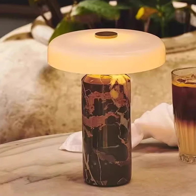 Danish Portable Charging Table Lamps With Touch Switch Atmosphere LED Marble Desk Lights Living Room Bedroom Bedside Study Cafe