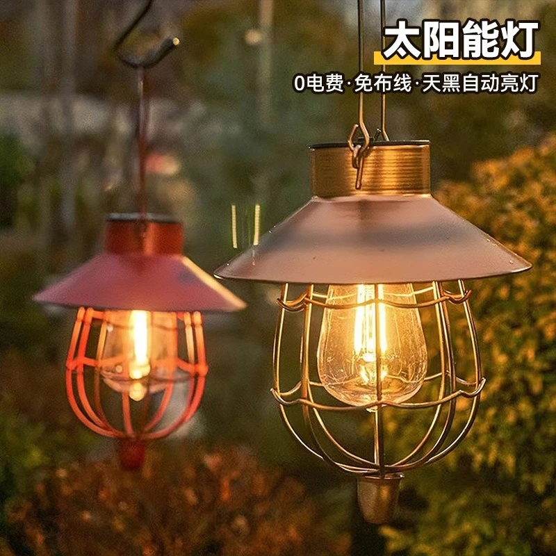 

Солнечная уличная люстра для дома, балкона, сада, ретро, кованое железо, украшение для двора, просмотр, ночник