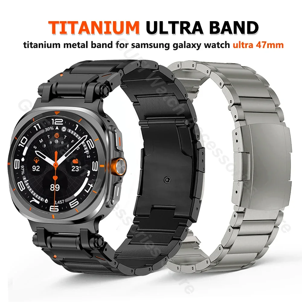 

Luxury Titanium Metal Strap for Samsung Galaxy Watch Ultra 47mm Band for SAMSUNG ULTRA No Gaps Curved End Link Bracelet Correa