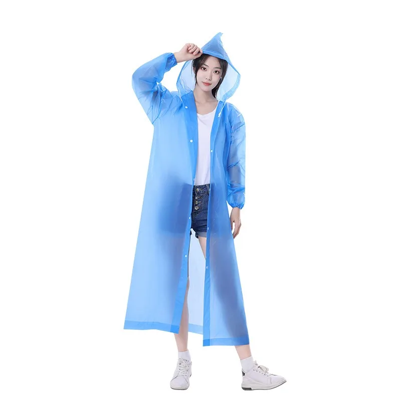 

Reusable Adult EVA Raincoat - Long Full-Body Transparent Thickened Rain Poncho for Heavy Rain Outdoor