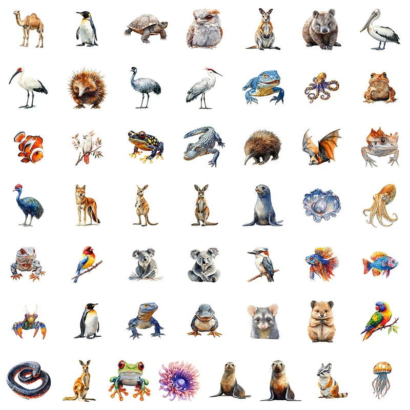 AliExpress 50PCS Cartoon Australia Kangaroo Koala Graffiti Stickers DIY Decorative Guitar Bike Helmet Laptop Waterproof Decals Kids Toys